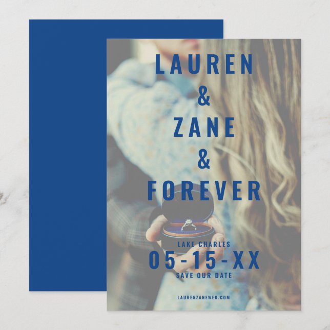 Engagement Ring Save the Date Card (Front/Back)