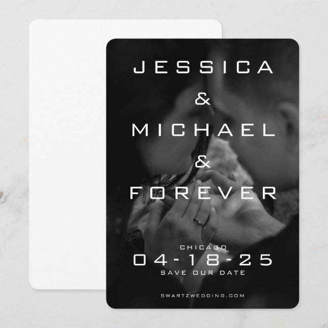 Engagement Ring Save the Date Card (Front/Back)