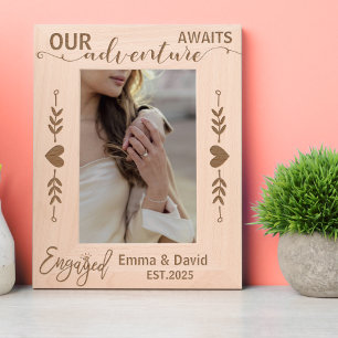 Engagement Ring Wedding Boho Adventurous Couple Etched Frames