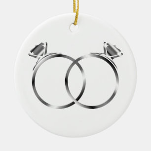 Engagement rings- signs of matrimony ceramic tree decoration