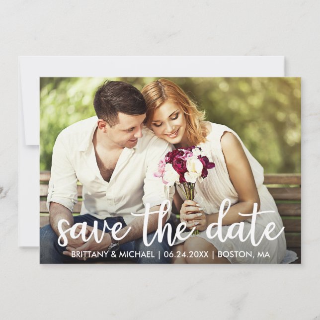 Engagement Save The Date Modern Photo Invitation (Front)