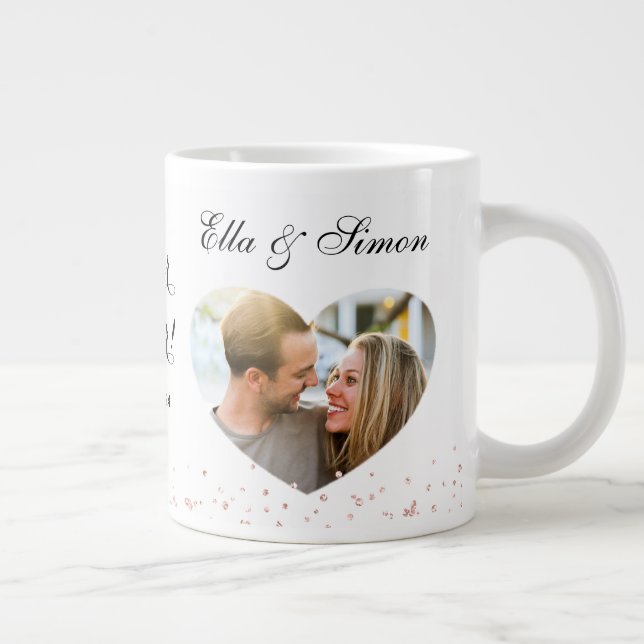 Engagement Script Elegant Large Coffee Mug (Right)