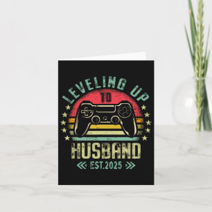 Engagement Tee For Gamer Groom Levelling Up To Hus Card