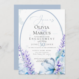 ENGAGEMENT Watercolor Lavender - Dusty Blue Invitation