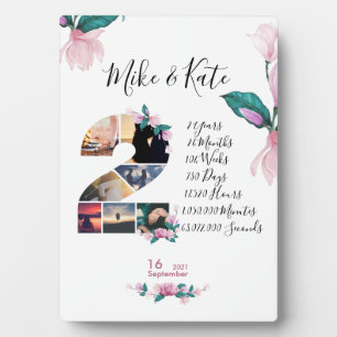 Engagement Wedding Anniversary collage Newlywed Plaque