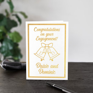 Engagement Wedding Bells Congratulations Foil Card