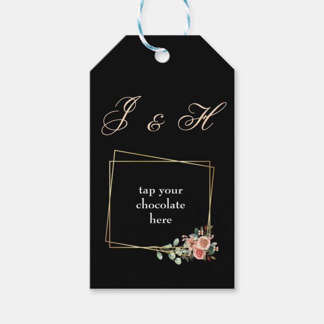 Engagement& wedding chocolate cover  gift tags (Front)