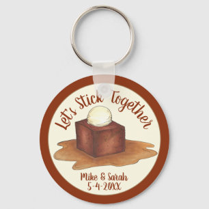Engagement Wedding Party Sticky Toffee Pudding Key Ring