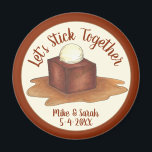 Engagement Wedding Party Sticky Toffee Pudding Magnet<br><div class="desc">Design features an original marker illustration of delicious sticky toffee pudding. A staple in British cuisine, this dessert features a soft, date-based cake drowned in a sweet toffee sauce and served with a scoop of vanilla ice cream. Ideal for a 'let's stick together' themed engagement or anniversary celebration, a bakery...</div>