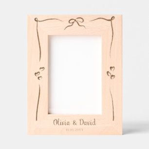 Engagement Wedding personalised Ribbon keepsake Etched Frames