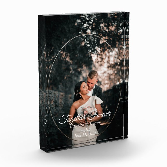 Engagement Wedding Photo and Name Block (Left)