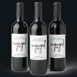 Engagement Wine Label Engagement Gift<br><div class="desc">Pairs well with getting engaged,  engagement gift wine label to give to the engaged couple on a perfect bottle of red wine or two,  or three!. This label sports a modern script type and a little red heart.</div>