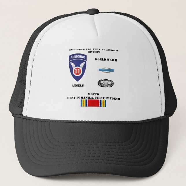 Engagements of  the 11th Airborne Division Trucker Hat (Front)