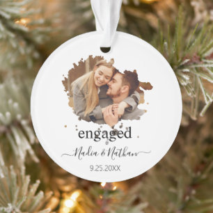 Engagemet Couple Portrait Engaged Gift Custom Ornament