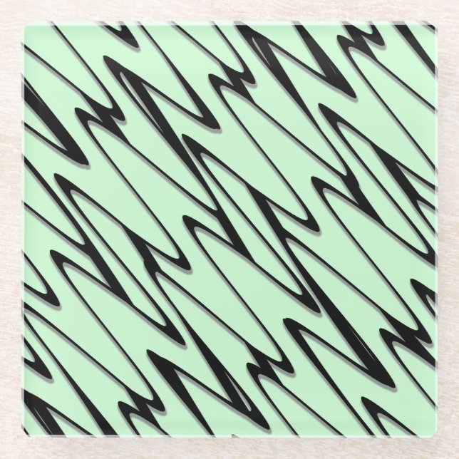 Engaging Mint Green Dynamic  Glass Coaster (Front)