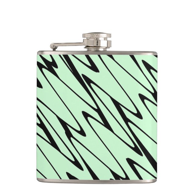 Engaging Mint Green Dynamic  Hip Flask (Front)