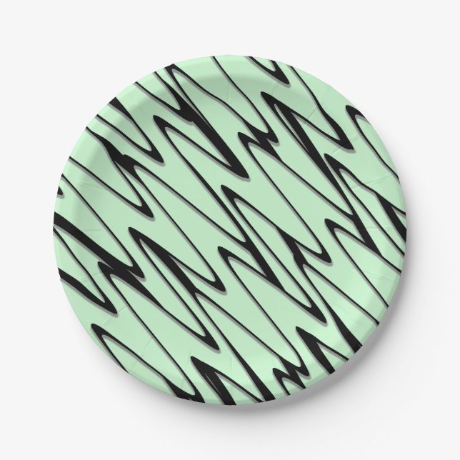 Engaging Mint Green Dynamic  Paper Plate (Front)