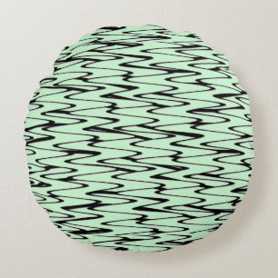 Engaging Mint Green Dynamic Round Cushion
