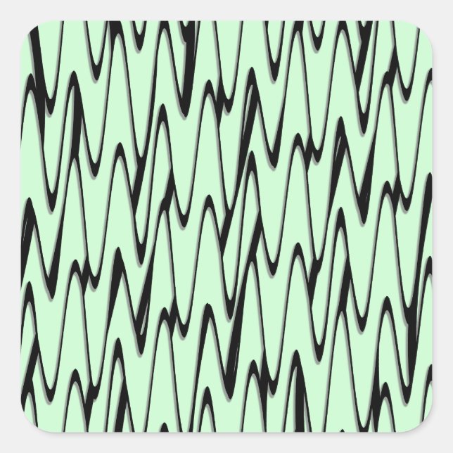 Engaging Mint Green Dynamic  Square Sticker (Front)