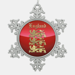 Engand's Great Seal of King Richard I Snowflake Pewter Christmas Ornament