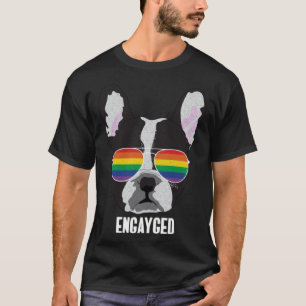 Engayged  Boston Terrier Dog Gay Pride T-Shirt