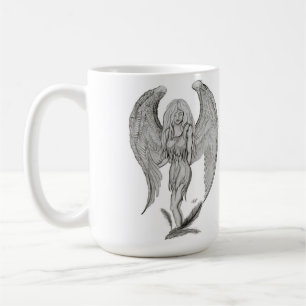 Engel pencil drawing Black and white design Coffee Mug