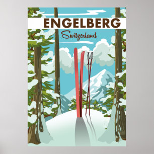 Engelberg Switzerland ski poster 