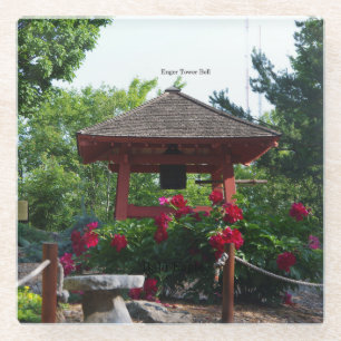 Enger Tower Japanese Peace Bell glass coaster