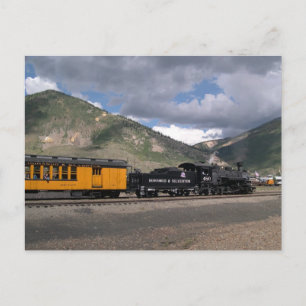 Engine 480 pulls Tourist Train into Silverton, CO Postcard