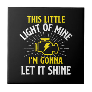Engine Control Light - Car Guy Auto Mechanic Ceramic Tile