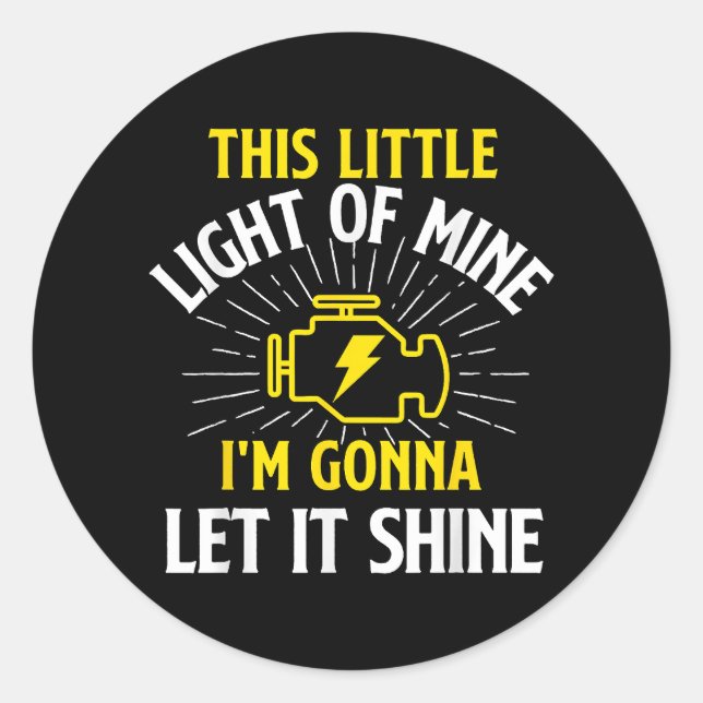 Engine Control Light - Car Guy Auto Mechanic Classic Round Sticker (Front)