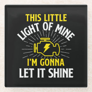 Engine Control Light - Car Guy Auto Mechanic Glass Coaster