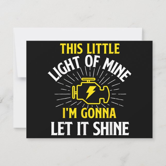 Engine Control Light - Car Guy Auto Mechanic Holiday Card (Front)
