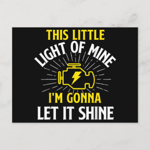 Engine Control Light - Car Guy Auto Mechanic Holiday Postcard