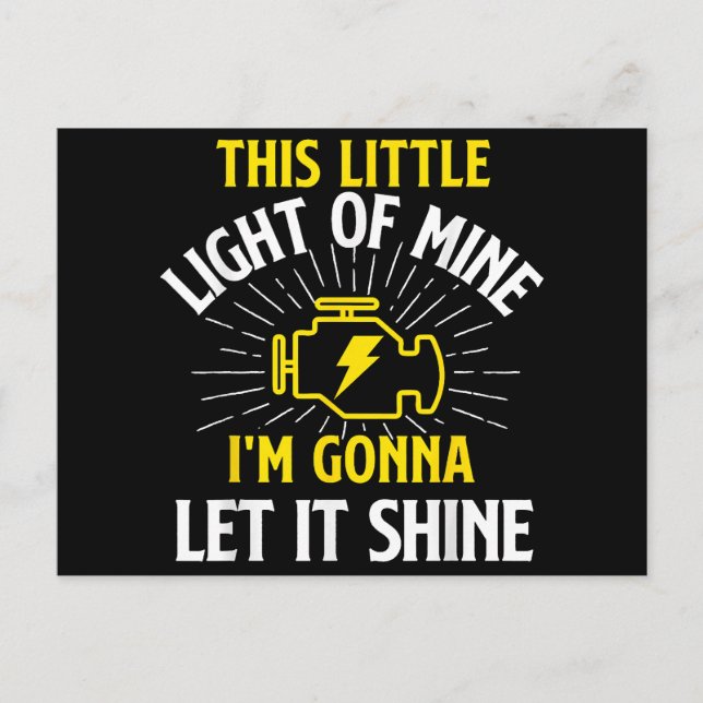 Engine Control Light - Car Guy Auto Mechanic Holiday Postcard (Front)
