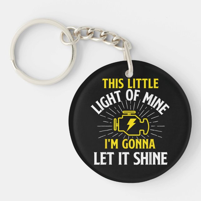 Engine Control Light - Car Guy Auto Mechanic Key Ring (Front)