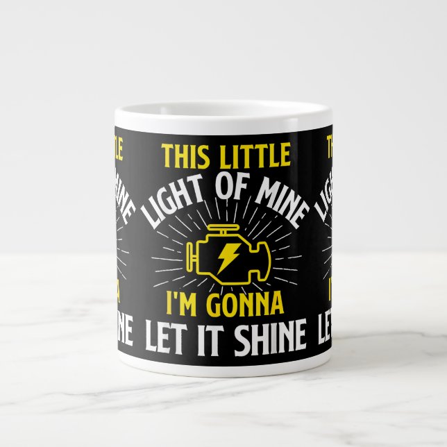 Engine Control Light - Car Guy Auto Mechanic Large Coffee Mug (Front)