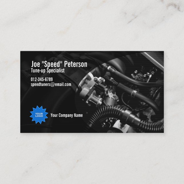 Engine Grey Car Service Business Card (Front)
