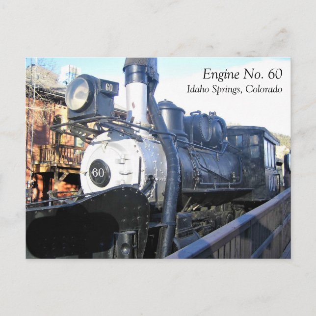 Engine No. 60, Idaho Springs, Colorado Postcard (Front)