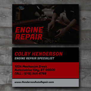 Engine Repair Specialist Custom Business Card