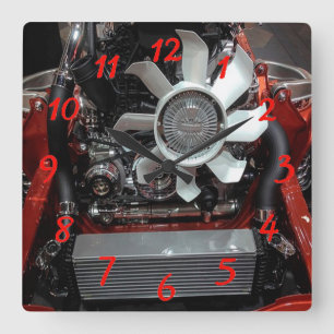 Engine Square Wall Clock