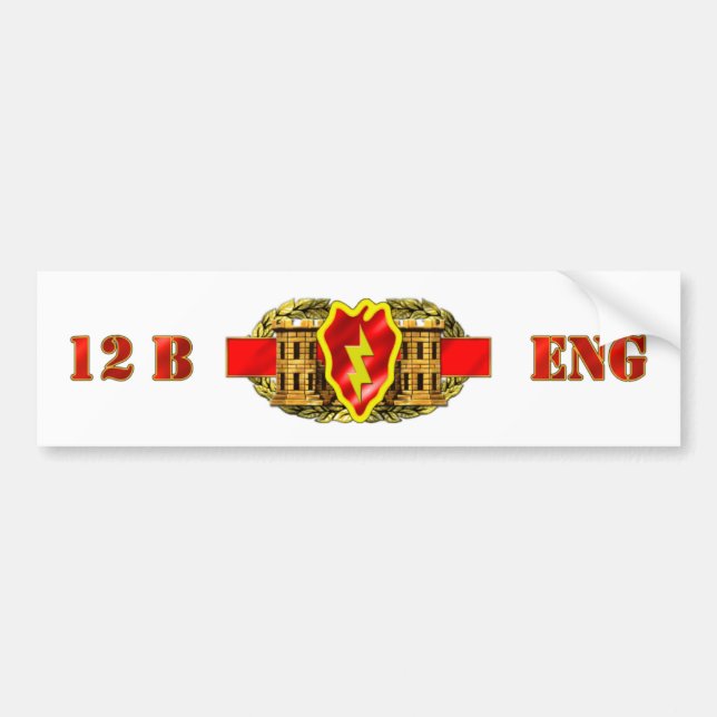 ENGINEER 12B 25TH ID BUMPER STICKER (Front)
