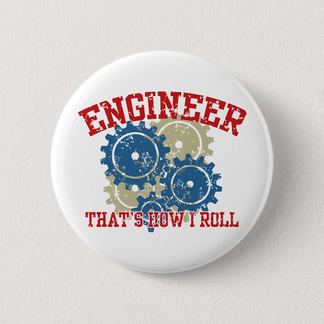 Engineer 6 Cm Round Badge (Front)