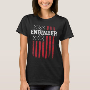 Engineer American Flag Usa Patriot Patriotic T-Shirt
