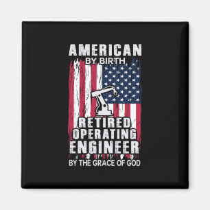 Engineer American Retired Operating Engineer Magnet