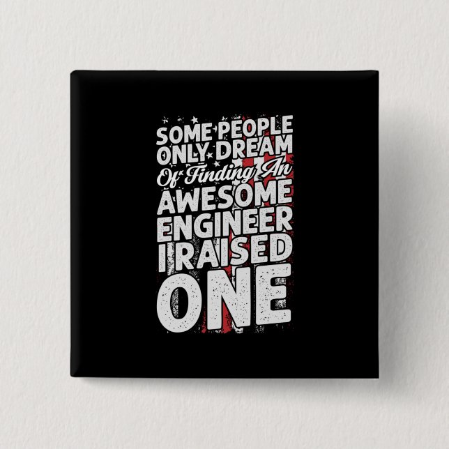 Engineer Art Awesome Engineer 15 Cm Square Badge (Front)