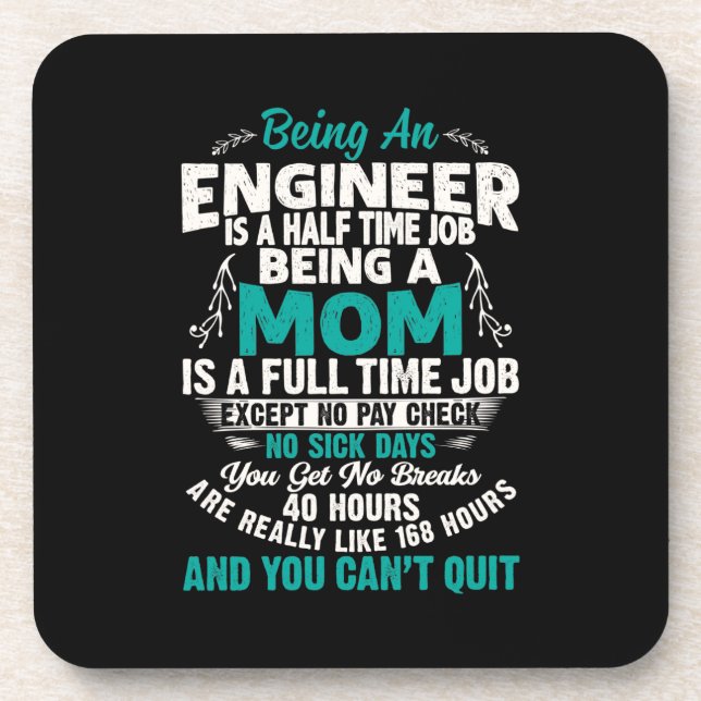 Engineer Art Being An Engineer Mum Coaster (Front)