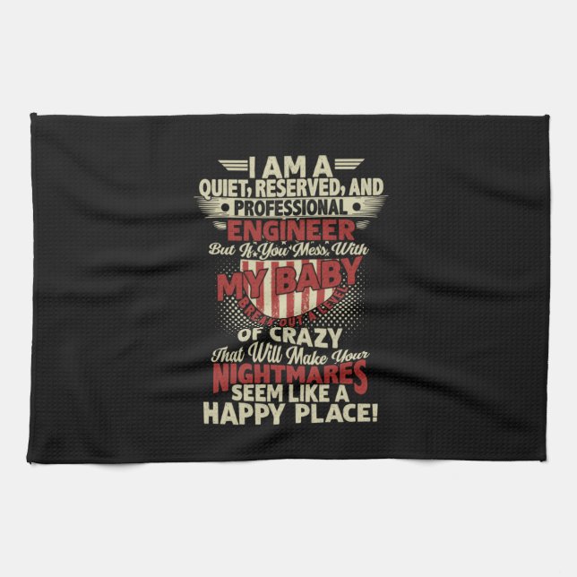 Engineer Art Professional Engineer Tea Towel (Horizontal)