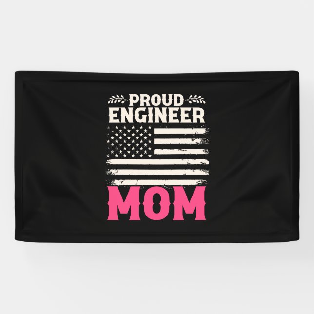 Engineer Art Proud Engineer Mom Banner (Horizontal)