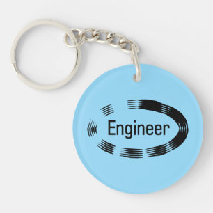 Engineer Black Oval Key Ring